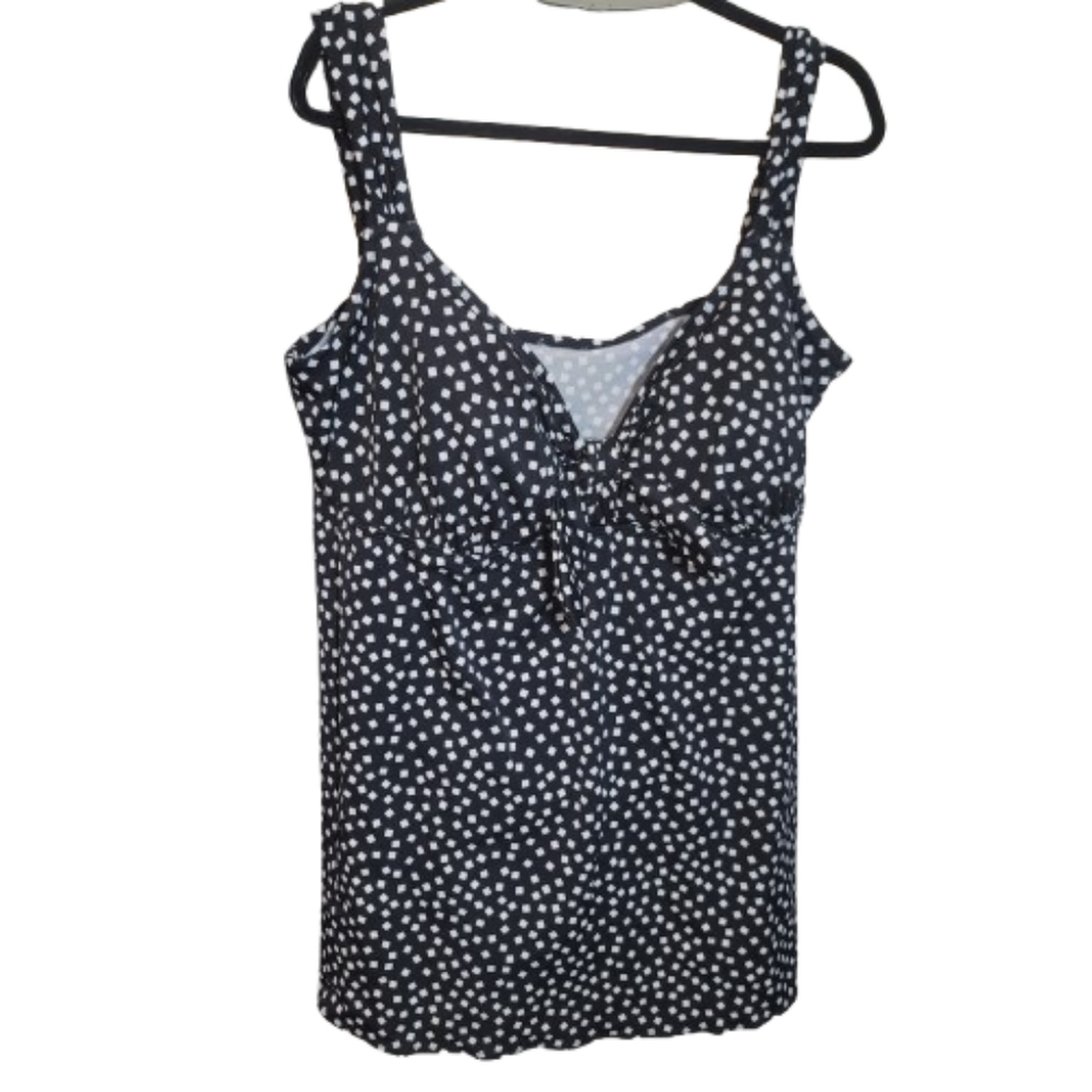 CROFT & BARROW SWIMSUIT Polka Dot Bathingsuit Plus 24W RESORTWEAR vacation Beach